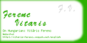 ferenc vitaris business card